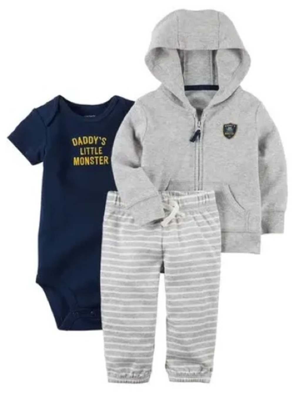 Carters 3pc Baby Boy “Daddy's Little Monster”Clothing Set